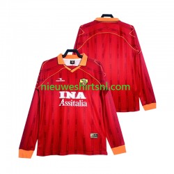 AS Roma Heren Shirt met Bedrukking 2000 Retro Thuis 1999 Lange Mouw