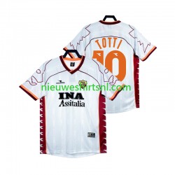 AS Roma Heren Shirt met Bedrukking Totti 10 2000 Retro Uit 1999 Korte Mouw