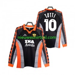 AS Roma Heren Shirt met Bedrukking Totti 10 1998 Retro Derde 1999 Lange Mouw