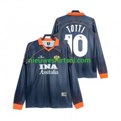 AS Roma Heren Shirt met Bedrukking Totti 10 2000 Retro Derde 1999 Lange Mouw