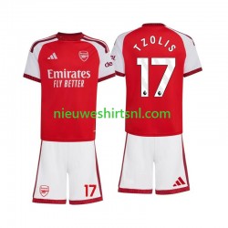 Arsenal Kind Shirt met Bedrukking Christos Tzolis 17 Thuis 2026-2027 Korte Mouw