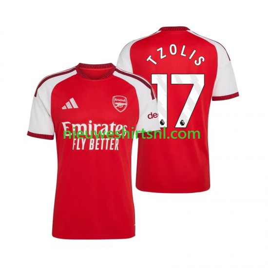 Arsenal Heren Shirt met Bedrukking Christos Tzolis 17 Thuis 2026-2027 Korte Mouw