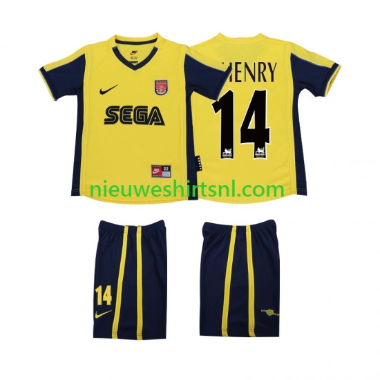 Arsenal Kind Shirt met Bedrukking Thierry Henry 14 2000 2001 Retro Uit Korte Mouw
