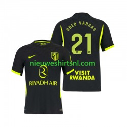 Atlético Madrid Heren Shirt met Bedrukking Obed Vargas 21 Uit 2026-2027 Korte Mouw