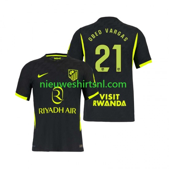 Atlético Madrid Heren Shirt met Bedrukking Obed Vargas 21 Uit 2026-2027 Korte Mouw