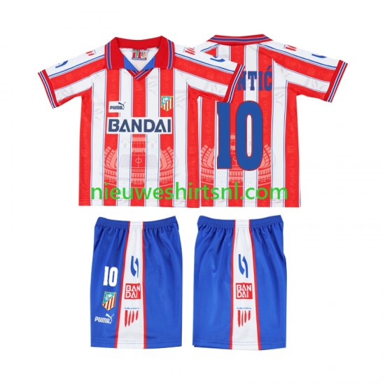 Atlético Madrid Kind Shirt met Bedrukking PANTIC 10 1996 1997 Retro Thuis Korte Mouw