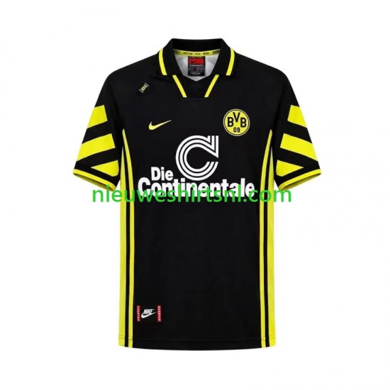 Borussia Dortmund Heren Shirt met Bedrukking 1996 Retro Uit Korte Mouw