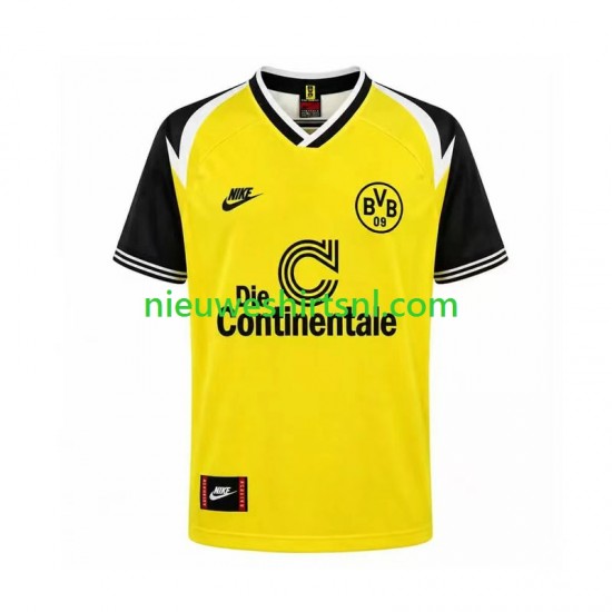 Borussia Dortmund Heren Shirt met Bedrukking 1995 Retro Thuis Korte Mouw