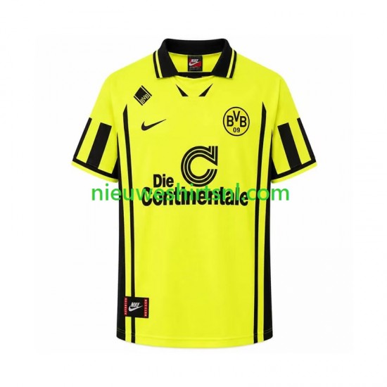 Borussia Dortmund Heren Shirt met Bedrukking 1996 Retro Thuis Korte Mouw
