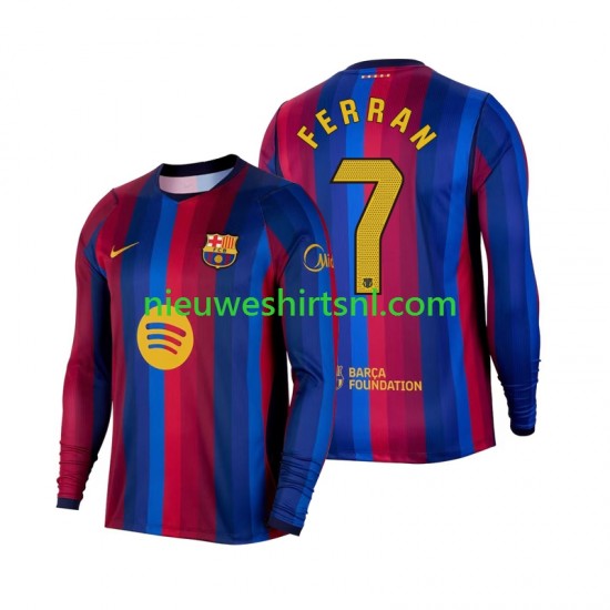 FC Barcelona Heren Shirt met Bedrukking Ferran Torres 7 Thuis 2026-2027 Lange Mouw