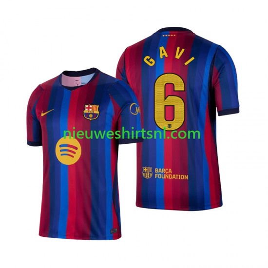 FC Barcelona Heren Shirt met Bedrukking Gavi 6 Thuis 2026-2027 Korte Mouw