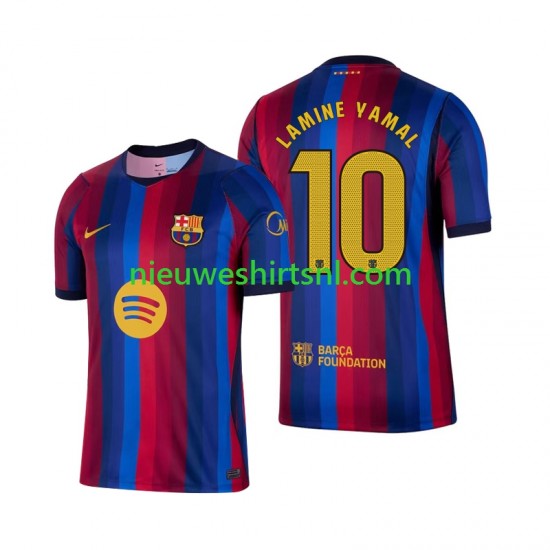 FC Barcelona Heren Shirt met Bedrukking Lamine Yamal 10 Thuis 2026-2027 Korte Mouw