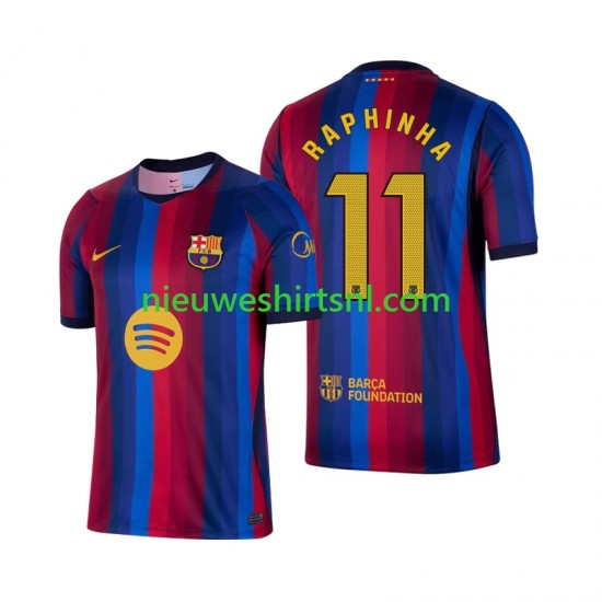 FC Barcelona Heren Shirt met Bedrukking Raphinha 11 Thuis 2026-2027 Korte Mouw