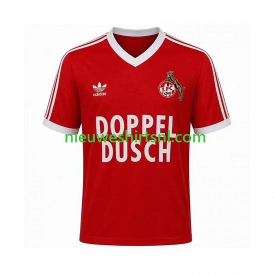 FC Köln Heren Shirt met Bedrukking 1984 1985 Retro Uit Korte Mouw
