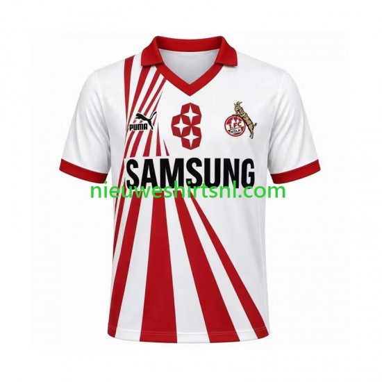 FC Köln Heren Shirt met Bedrukking 1990 1991 Retro Thuis Korte Mouw