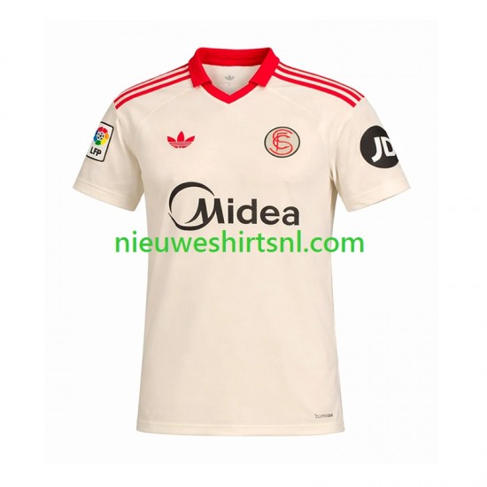 Sevilla FC Heren Shirt met Bedrukking Retro Thuis 2025-2026 Korte Mouw