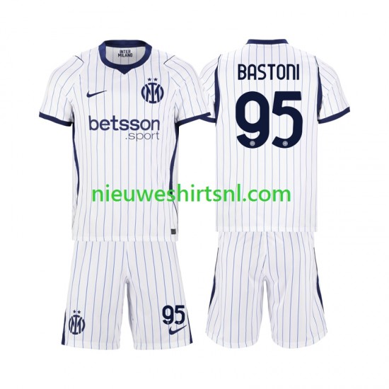 Inter Milan Kind Shirt met Bedrukking Alessandro Bastoni 95 Uit 2026-2027 Korte Mouw