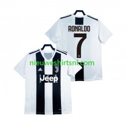 Juventus Heren Shirt met Bedrukking Cristiano Ronaldo 2018 2019 Retro Thuis Korte Mouw