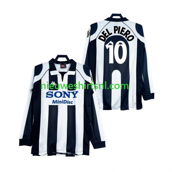 Juventus Heren Shirt met Bedrukking DEL PIERO 10 1997 1998 Retro Thuis Lange Mouw