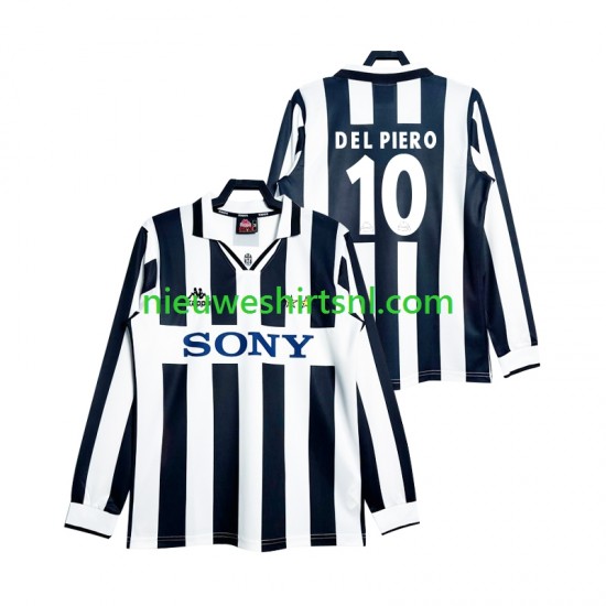 Juventus Heren Shirt met Bedrukking DEL PIERO 10 1997 Retro Thuis Lange Mouw