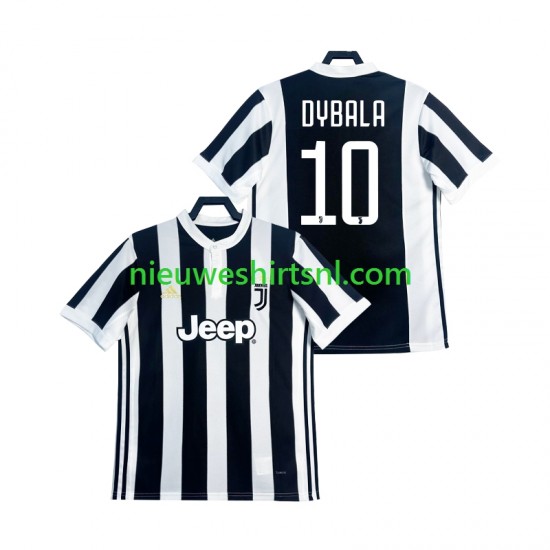 Juventus Heren Shirt met Bedrukking DYBALA 21 2017 2018 Retro Thuis Korte Mouw