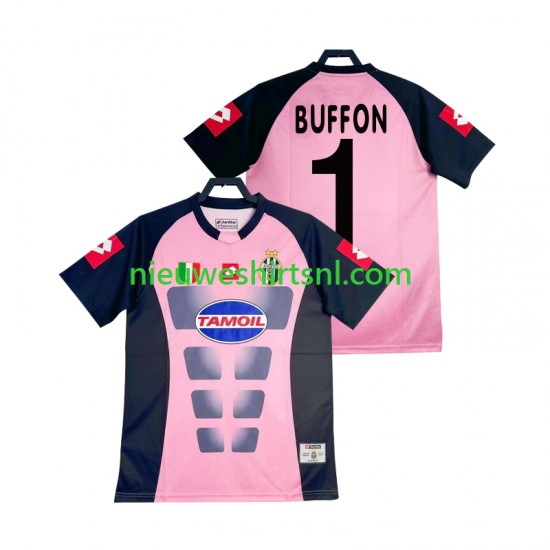 Juventus Heren Shirt met Bedrukking Doelman Buffon 1 Retro Uit 2002-2003 Korte Mouw