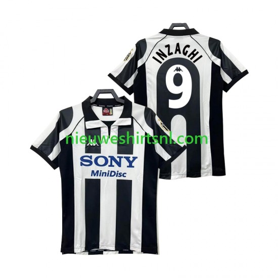 Juventus Heren Shirt met Bedrukking INZAGHI 9 1997 1998 Retro Thuis Korte Mouw
