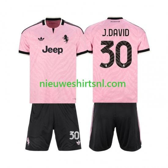 Juventus Kind Shirt met Bedrukking Jonathan David 30 Uit 2026-2027 Korte Mouw
