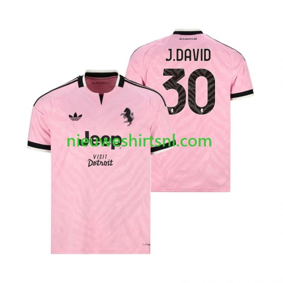 Juventus Heren Shirt met Bedrukking Jonathan David 30 Uit 2026-2027 Korte Mouw
