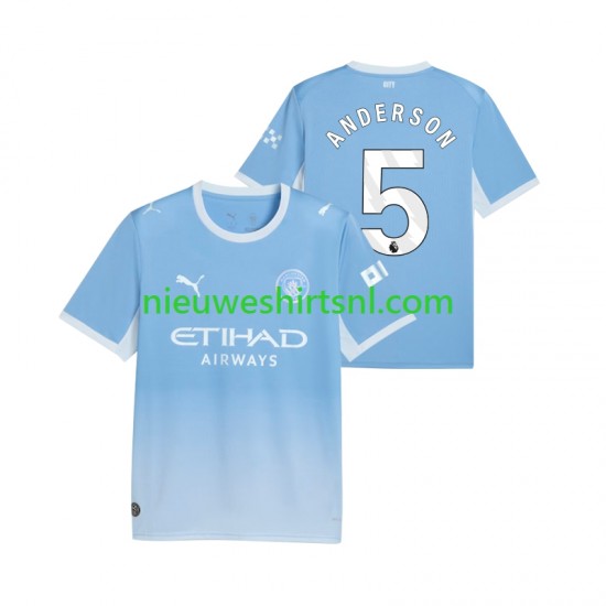 Manchester City Heren Shirt met Bedrukking Elliot Anderson 5 Thuis 2026-2027 Korte Mouw