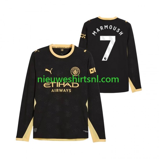 Manchester City Heren Shirt met Bedrukking Omar Marmoush 7 Uit 2026-2027 Lange Mouw
