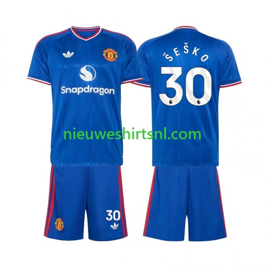 Manchester United Kind Shirt met Bedrukking Benjamin Sesko 30 Uit 2026-2027 Korte Mouw