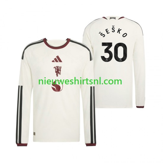Manchester United Heren Shirt met Bedrukking Benjamin Sesko 30 Derde 2026-2027 Lange Mouw