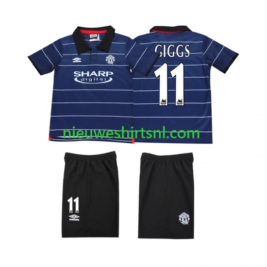 Manchester United Kind Shirt met Bedrukking GIGGS 11 2000 Retro Uit 1999 Korte Mouw