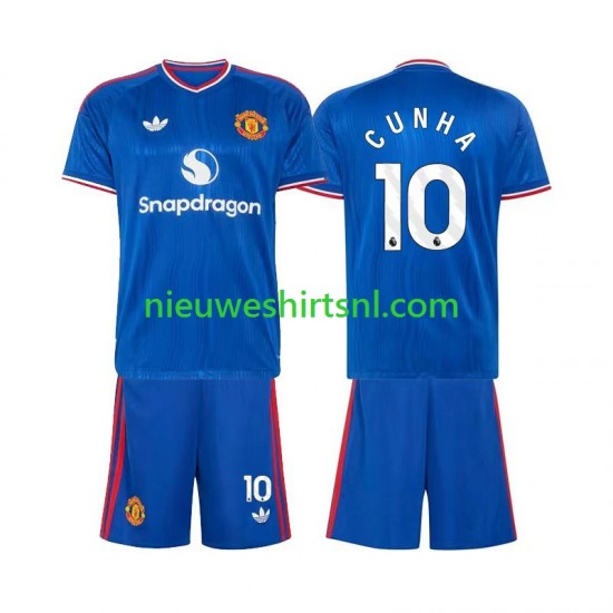 Manchester United Kind Shirt met Bedrukking Matheus Cunha 10 Uit 2026-2027 Korte Mouw