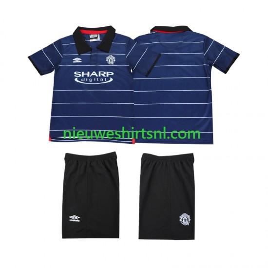 Manchester United Kind Shirt met Bedrukking 2000 Retro Uit 1999 Korte Mouw