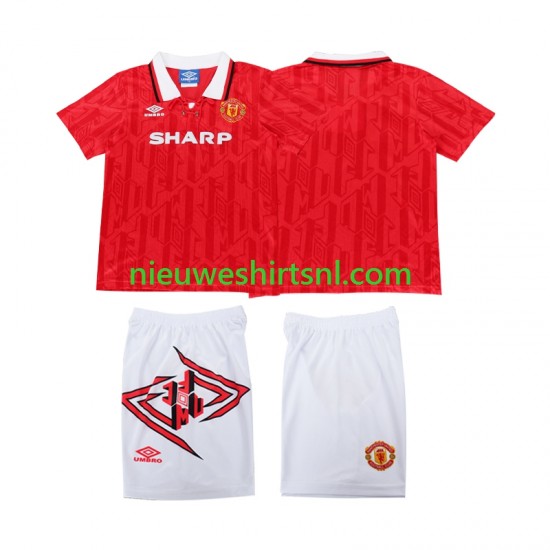 Manchester United Kind Shirt met Bedrukking 1993 Retro Thuis 1994 Korte Mouw