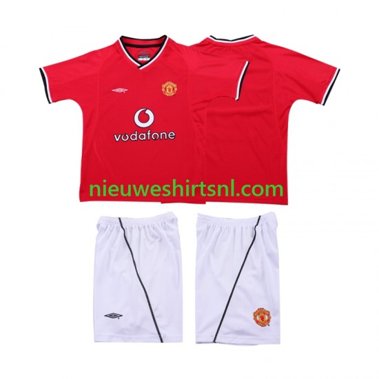 Manchester United Kind Shirt met Bedrukking 2000 Retro Thuis 2002 Korte Mouw