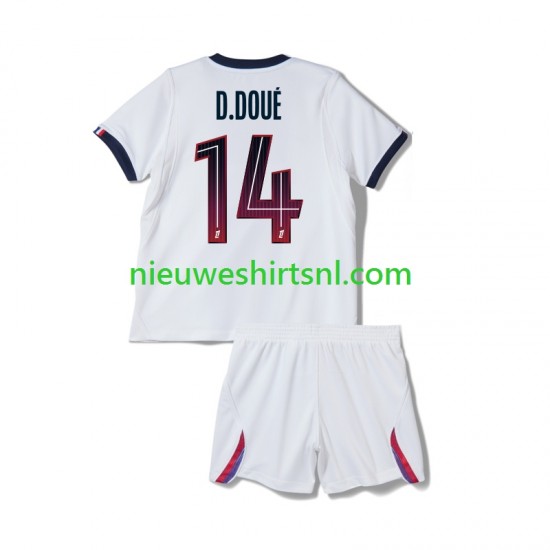 Paris Saint-Germain Kind Shirt met Bedrukking Desire Doue 14 Uit 2026-2027 Korte Mouw