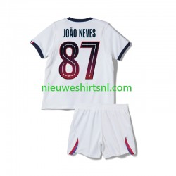 Paris Saint-Germain Kind Shirt met Bedrukking Joao Neves 87 Uit 2026-2027 Korte Mouw