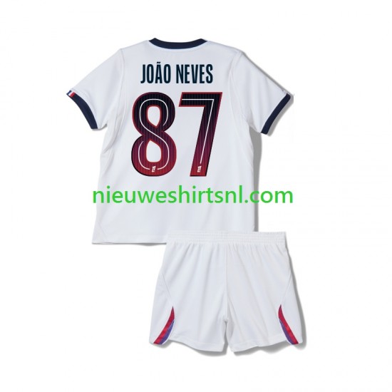 Paris Saint-Germain Kind Shirt met Bedrukking Joao Neves 87 Uit 2026-2027 Korte Mouw