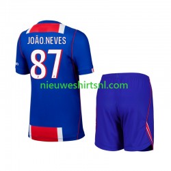 Paris Saint-Germain Kind Shirt met Bedrukking Joao Neves 87 Thuis 2026-2027 Korte Mouw