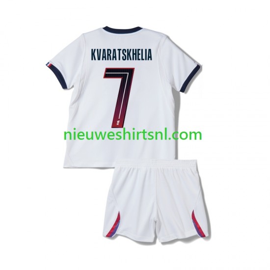 Paris Saint-Germain Kind Shirt met Bedrukking Khvicha Kvaratskhelia 7 Uit 2026-2027 Korte Mouw