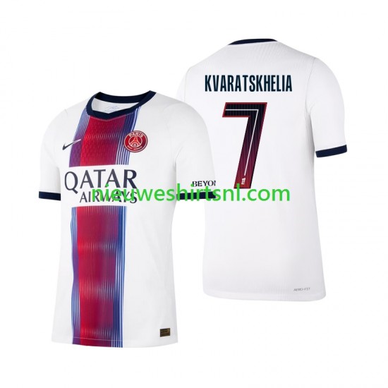 Paris Saint-Germain Heren Shirt met Bedrukking Khvicha Kvaratskhelia 7 Uit 2026-2027 Korte Mouw
