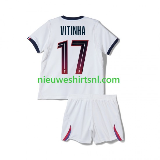 Paris Saint-Germain Kind Shirt met Bedrukking Vitinha 17 Uit 2026-2027 Korte Mouw