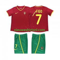Portugal Kind Shirt met Bedrukking FIGO 7 Retro Thuis 2002 Korte Mouw Portugal Kind Shirt met Bedrukking FIGO 7 Retro Thuis 2002 Korte Mouw