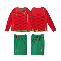 Portugal Kind Shirt met Bedrukking Retro Thuis 2004 Lange Mouw Portugal Kind Shirt met Bedrukking Retro Thuis 2004 Lange Mouw