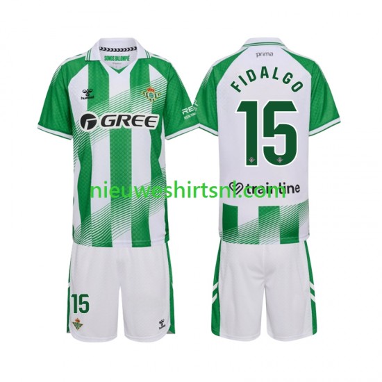 Real Betis Kind Shirt met Bedrukking Fidalgo 15 Thuis 2026-2027 Korte Mouw