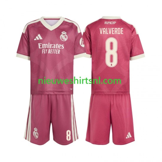 Real Madrid Kind Shirt met Bedrukking Federico Valverde 8 Derde 2026-2027 Korte Mouw