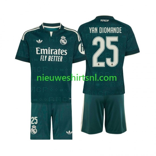 Real Madrid Kind Shirt met Bedrukking Yan Diomande 25 Uit 2026-2027 Korte Mouw